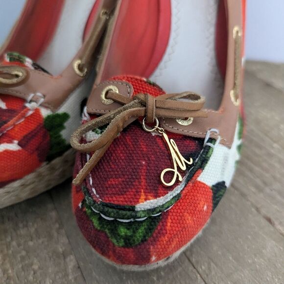Milly for sperry floral canvas espadrille platform heels 8.5 - Picture 3 of 10